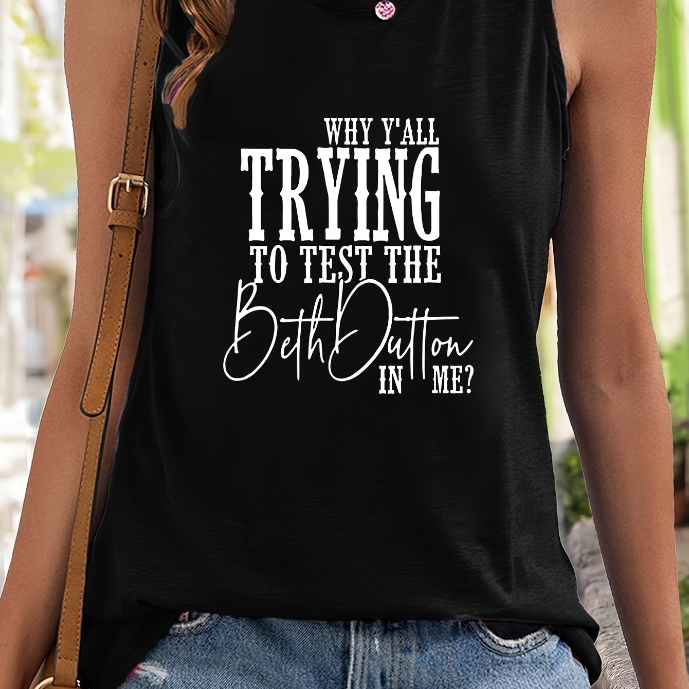 Sleeveless Letter Print Sports Vest Round Neck Casual Tops