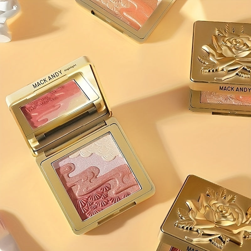 Blush Shimmer Glow Waterproof Palette Highlighter Blush Eyeshadow