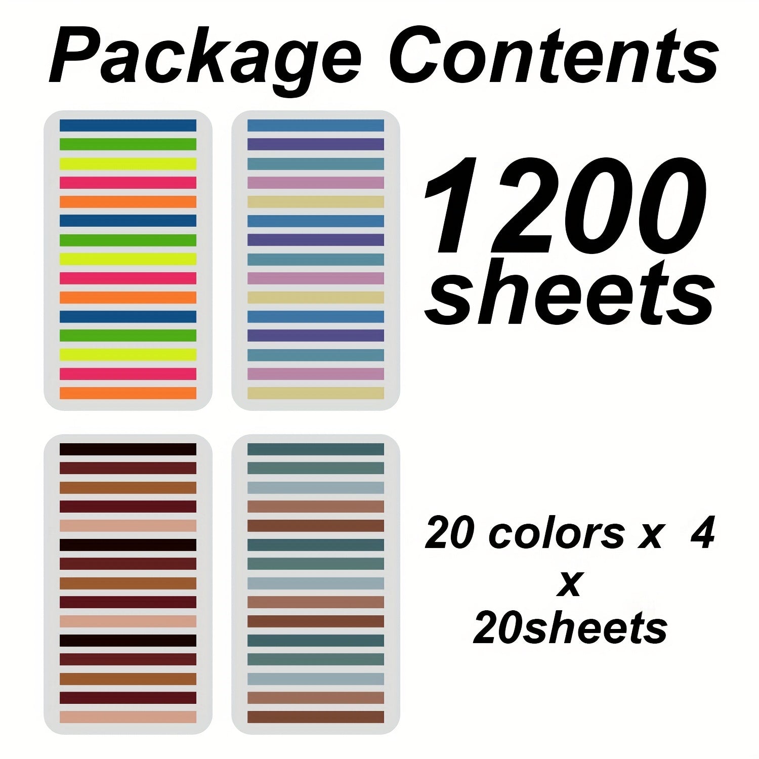 1200pcs Highlighter Tape Sticky Tabs For Annotating Books