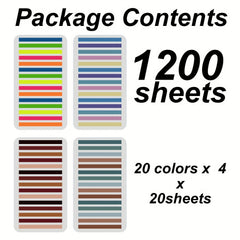 1200pcs Highlighter Tape Sticky Tabs For Annotating Books