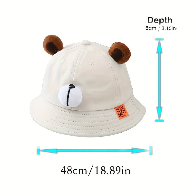 Baby Boys Bear Fisherman's Hat Sunscreen Bucket Cap Outdoor Hiking