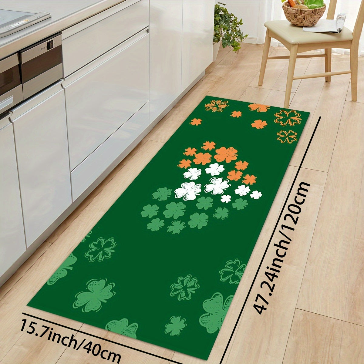 Four Leaf Clover Print Rug Love Pattern Carpet Machine Washable Floor Mat