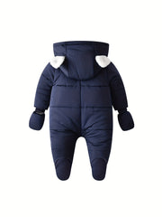 Winter Warmth Baby Jumpsuit with Horns - Unisex