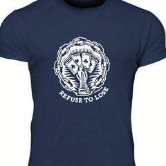 Men's Letter Print T shirt, Casual Tee for Summer