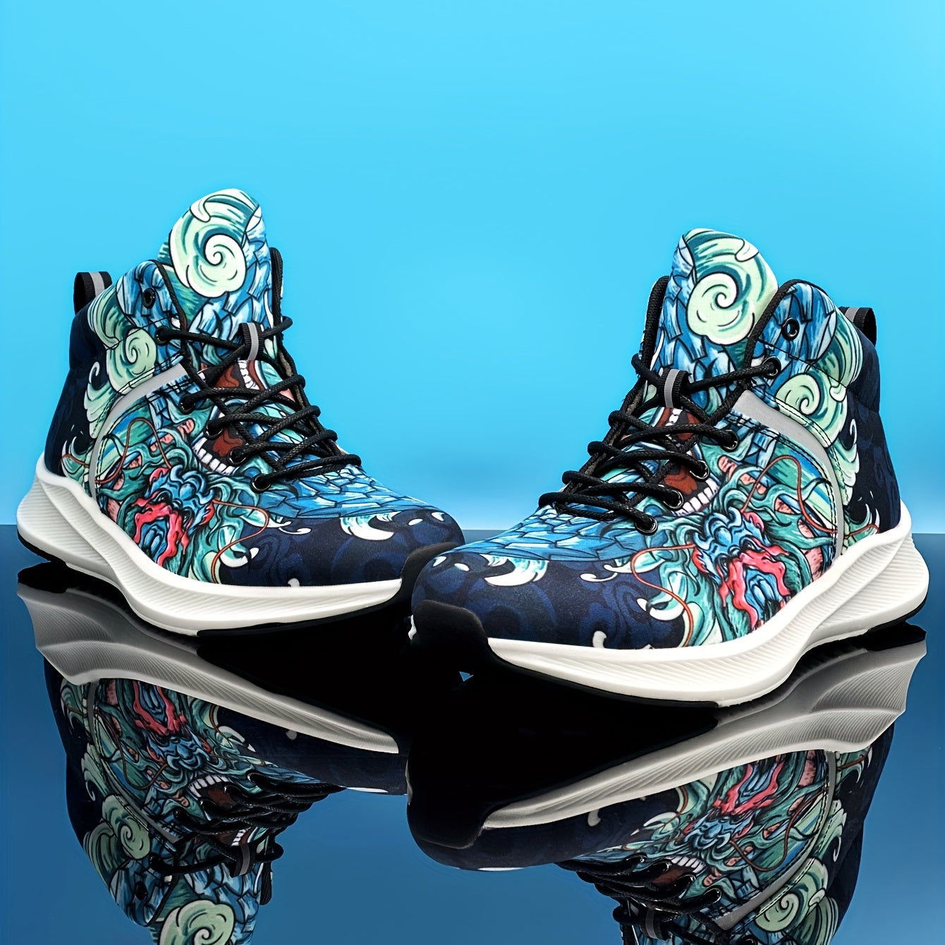 Chinese Dragon Lucky Charm Men's High Top Basketball Shoes