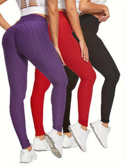 High Waist Honeycomb Yoga Pants Butt Lifting Leggings