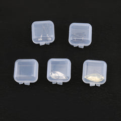 4pcs Mini Square Fishing Bait Box Transparent Fishing Tackle Storage