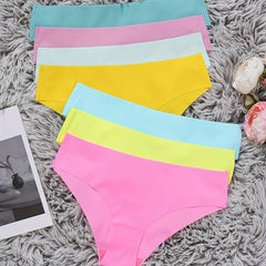 7pcs Seamless Solid Briefs Stretchy Intimates Panties Women's Lingerie