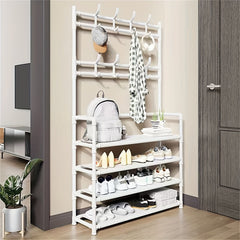 Metal Shoe Rack Coat Rack Integrated Doorway Hanging Clothes and Shoe Cabinet