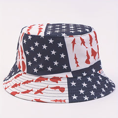 Reversible Bucket Hat Lightweight Patriotic Fisherman Cap
