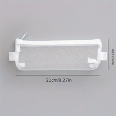 Transparent Mesh Student Pencil Bag Zipper Pencil Case