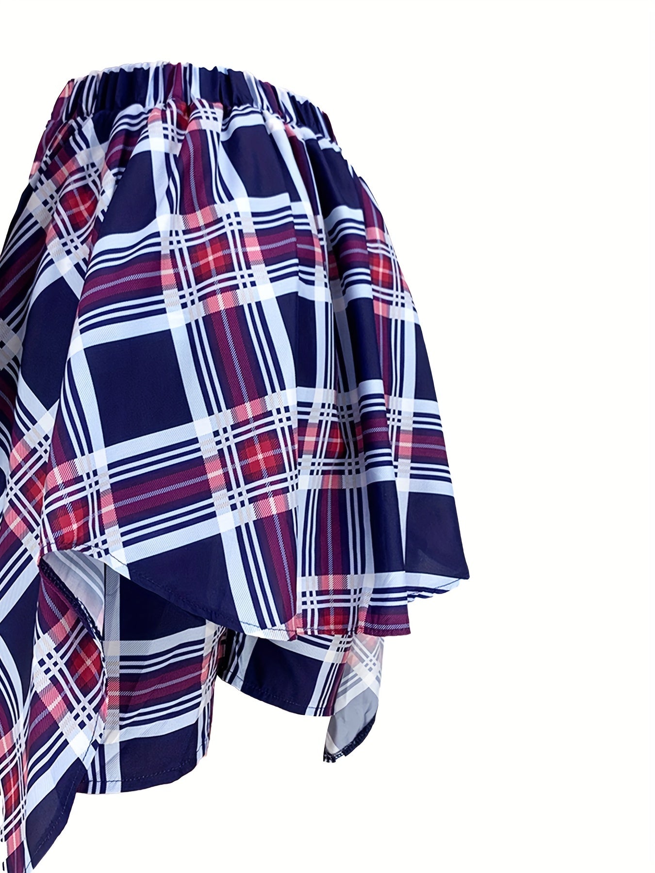 Plaid 5 High Waist Shorts With Wrap Cover Up