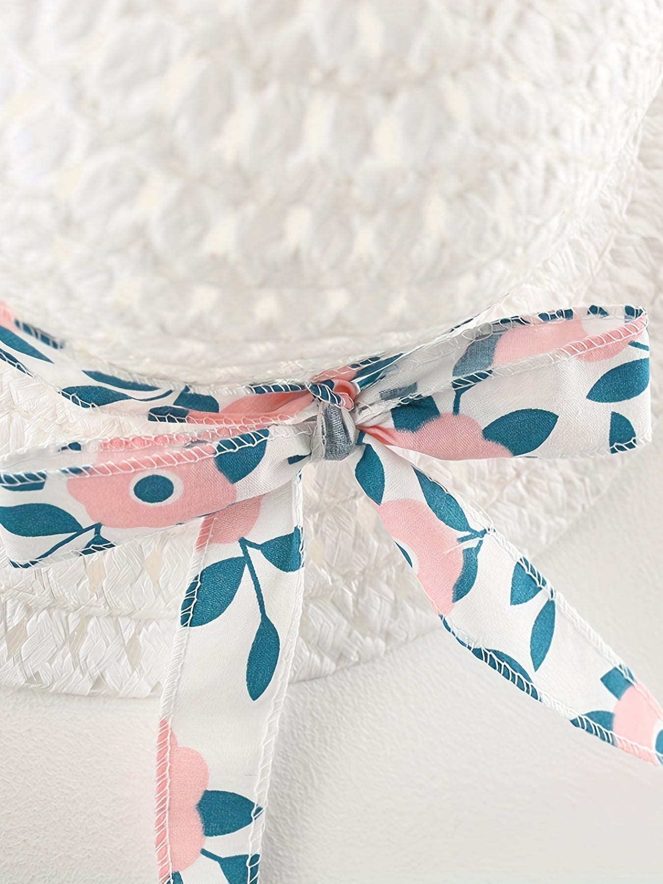 Kids Printed Leaf Cotton Dress With Bow
