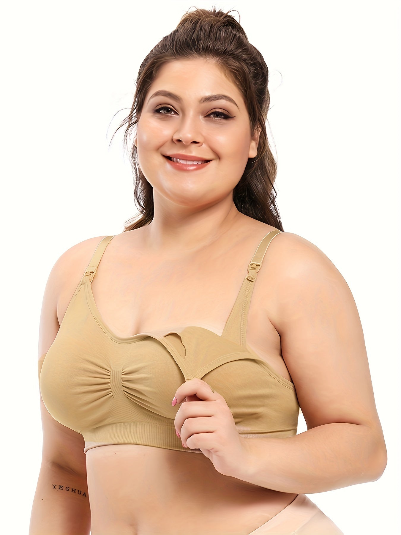 Plus Size Ruched Front Wireless Seamless Push Up Bra