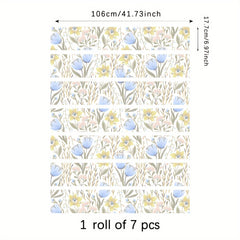 7pcs Cartoon Plant Staircase Sticker Waterproof Self-adhesive Home Decoration