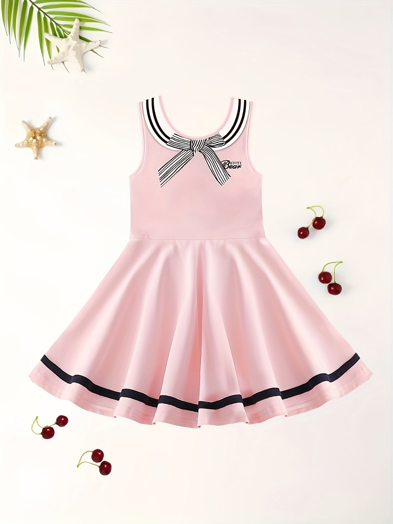 Girls Preppy Style Sleeveless Dress for Summer