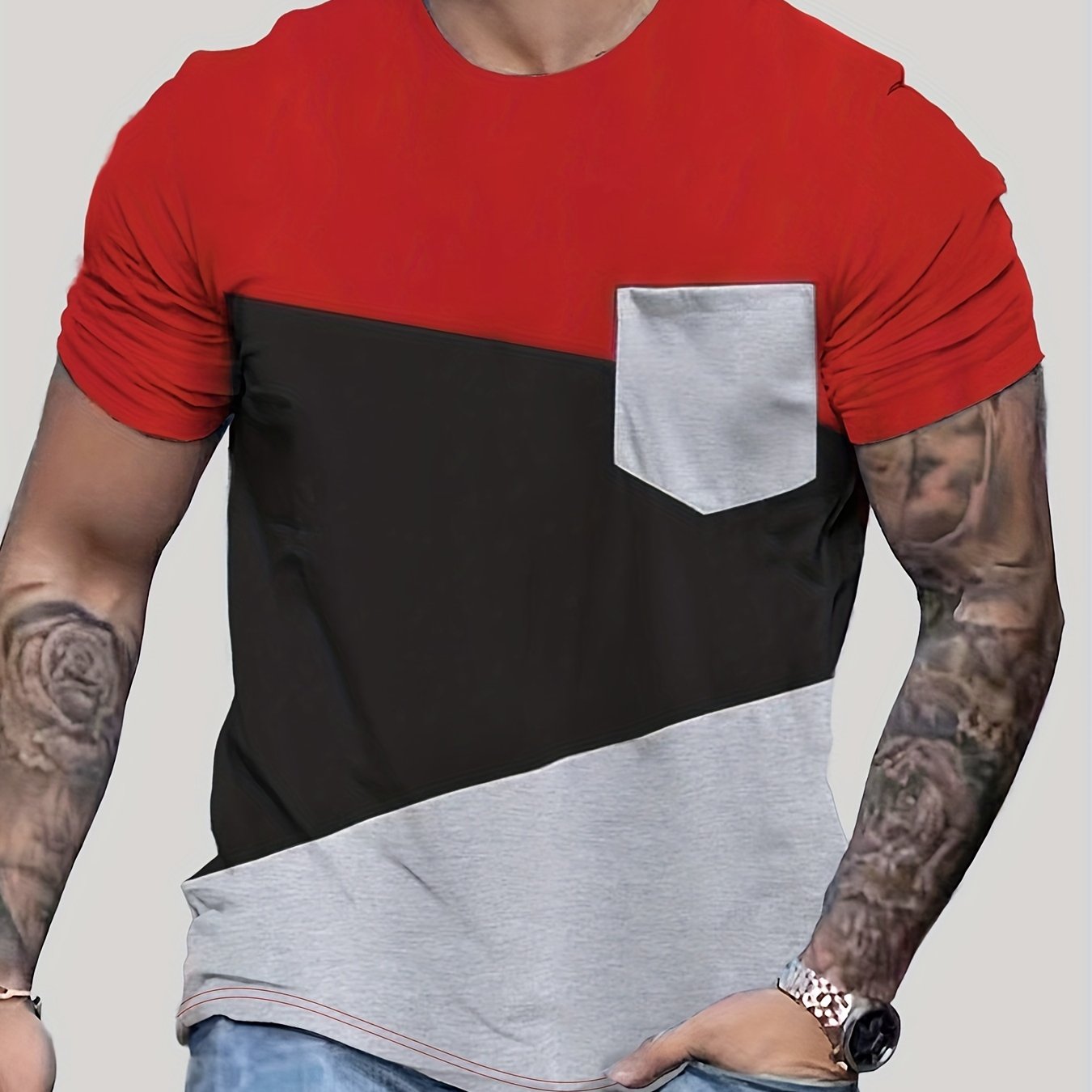 Men's Block Pocket T-shirt for Summer