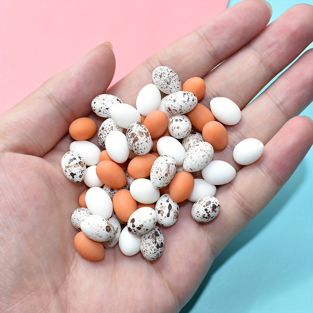 15pcs Faux Quail Eggs Beads Set Resin Artificial Eggs DIY Crafts Art Supplies