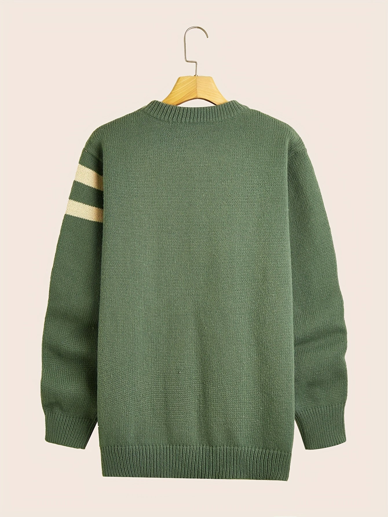 Men's ''G'' Pattern Sweater Warm Knit Pullover