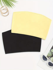 2pcs Strapless Tube Tops Sexy Slim Fit Women's Lingerie