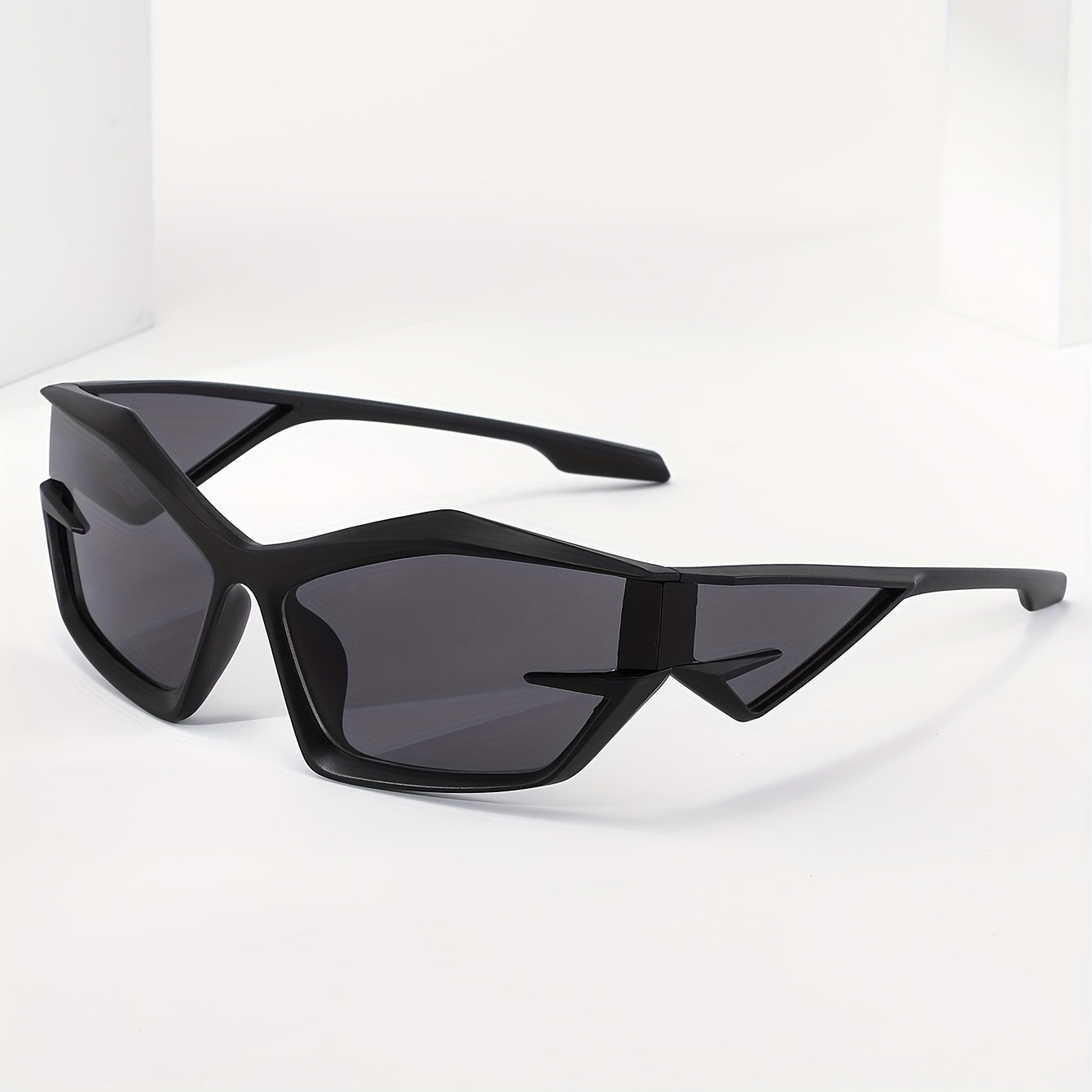 Vintage Polygon Square Sunglasses with Zipper Case