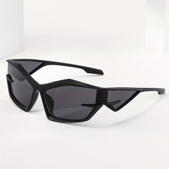 Vintage Polygon Square Sunglasses with Zipper Case