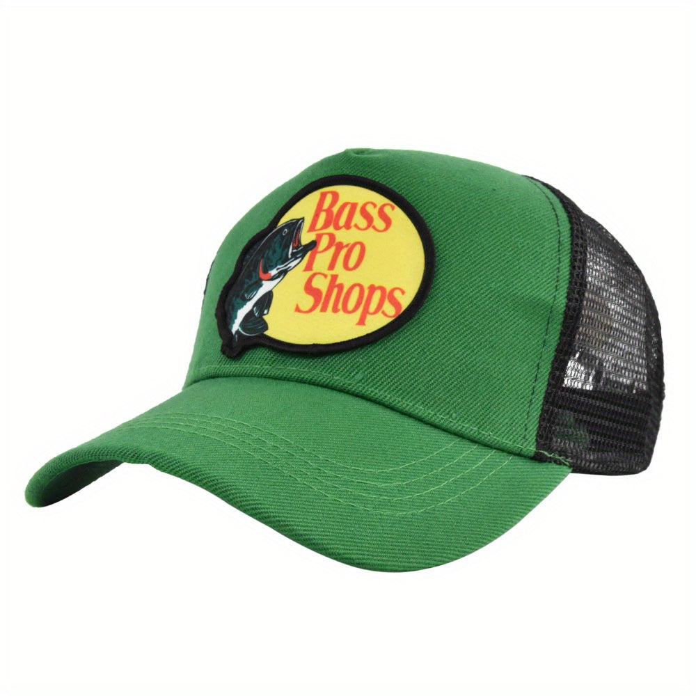 Vintage Fish Print Baseball Cap Mesh Trucker Hat
