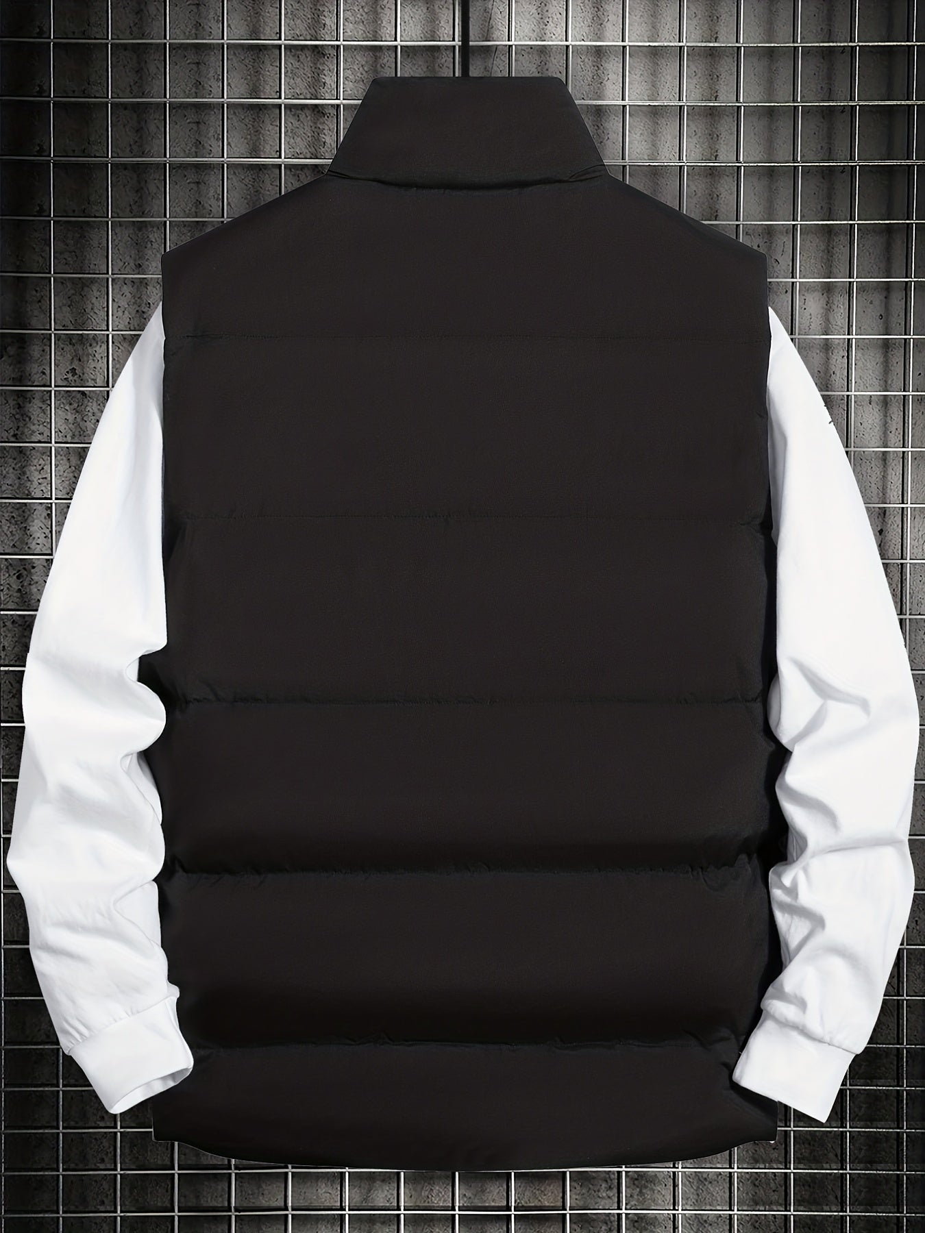 Men's Stand Collar Zip Up Vest for Fall Winter