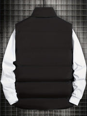 Men's Stand Collar Zip Up Vest for Fall Winter