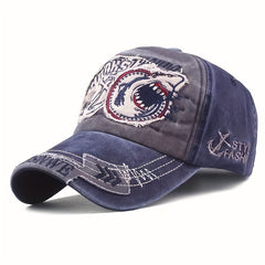 Embroidered Big Shark Baseball Cap for Men and Women
