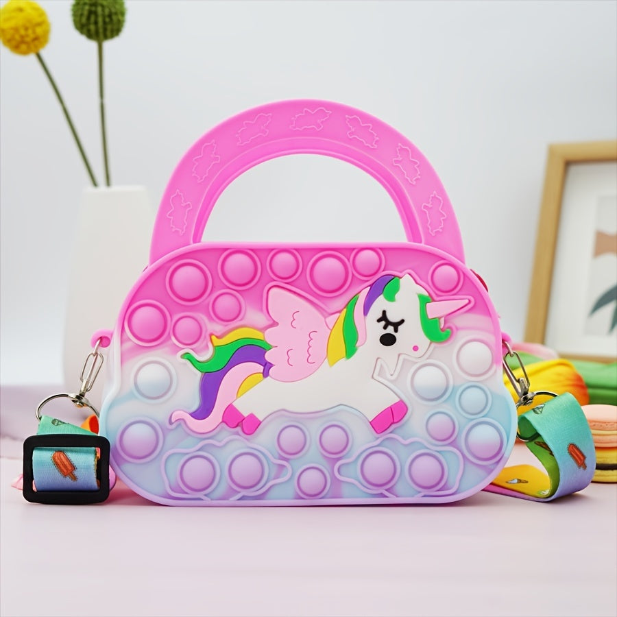 Kids Pony Silicone Crossbody Bag Girls Handbag