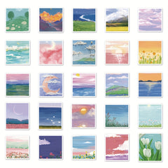 50pcs Landscape Painting Graffiti Stickers Laptop Helmets Water Cup Decoration