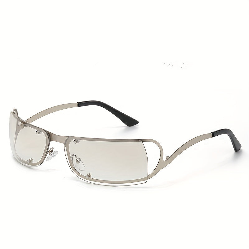 Y2K Wrap Around Hollow Sunglasses Cyberpunk Gradient Glasses UV400