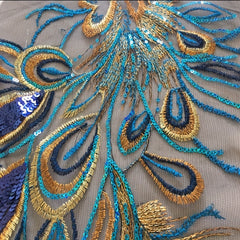 Phoenix Tail Sequin Embroidery Cloth Patch DIY