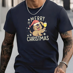 Men's Dog Pattern Tee Top for City Walk