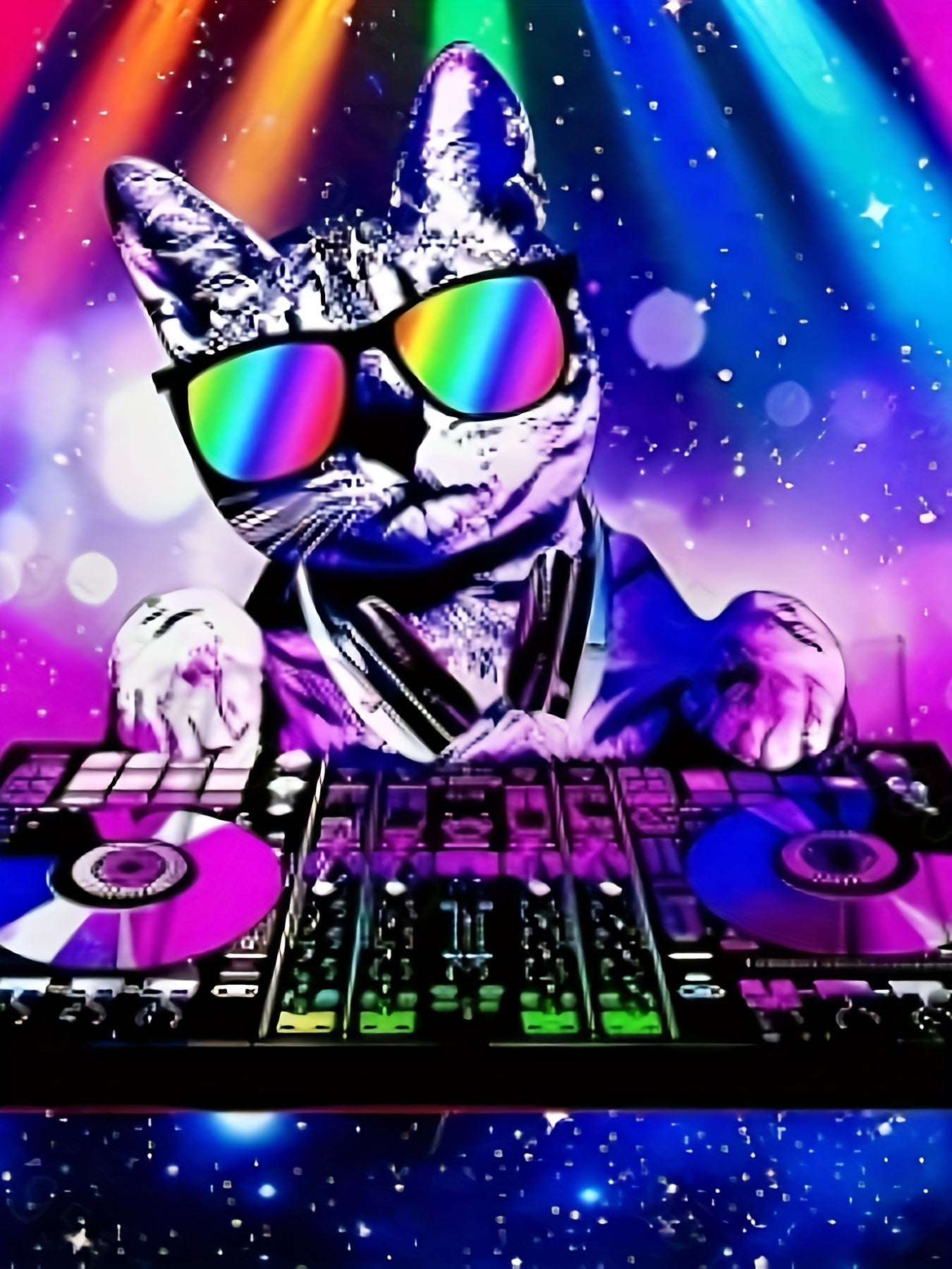 DJ Player Kitten 3D Print Hoodies Kids Street Wear
