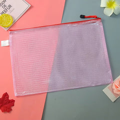 Waterproof Transparent Zipper Bag A4 A5 Mesh Stationery Bag
