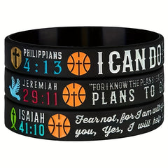 Faith Basketball Christian Verse Silicone Bracelet