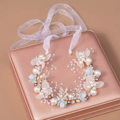 Floral Pearl Bridal Headband Flower Wedding Accessory