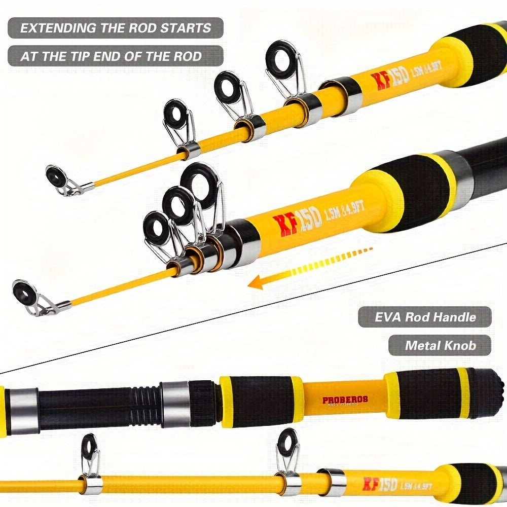 Proberos Telescopic Fishing Rod 1 5m 1 8m Lightweight & Portable