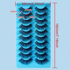 10 Pairs Mink Lashes Fluffy Soft Wispy Natural Cross Eyelash Extension