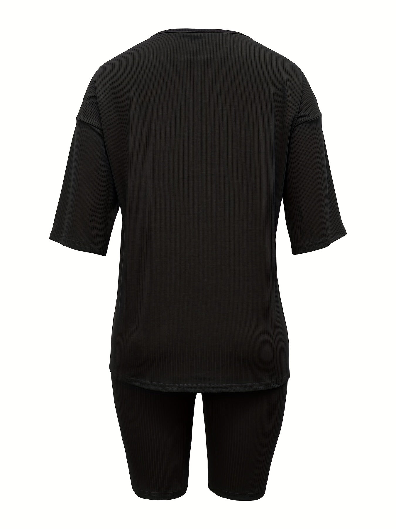 Ribbed Lounge Set Top & Shorts Women's Loungewear