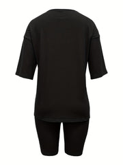 Ribbed Lounge Set Top & Shorts Women's Loungewear