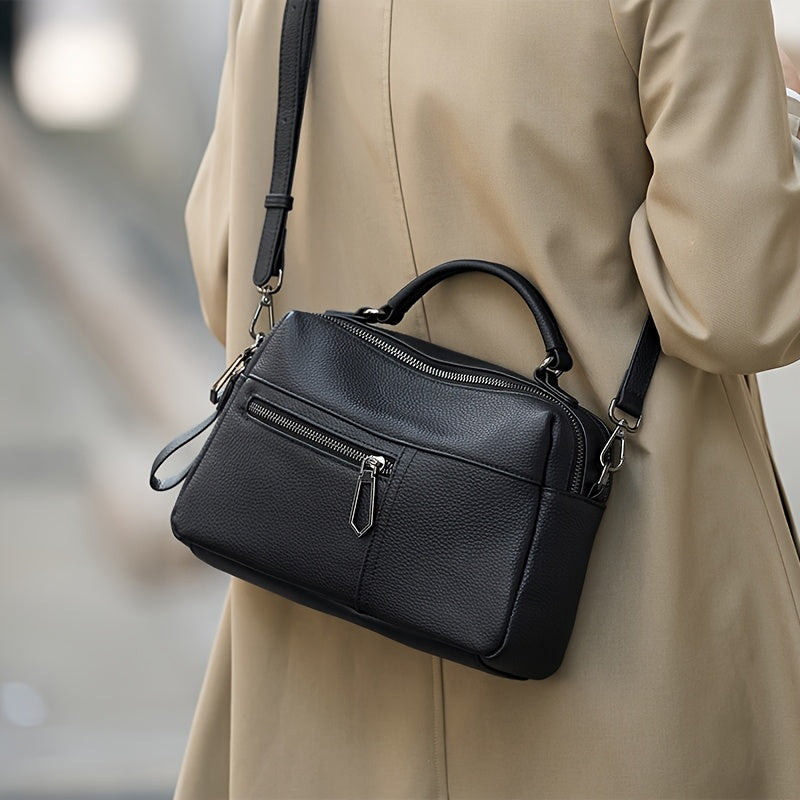 Luxury Leather Handbag with Large Capacity for Women