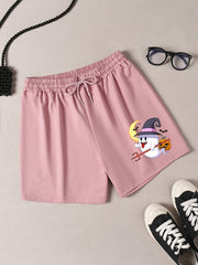 Halloween Lounge Shorts Women's Witch Hat Ghost Pumpkin