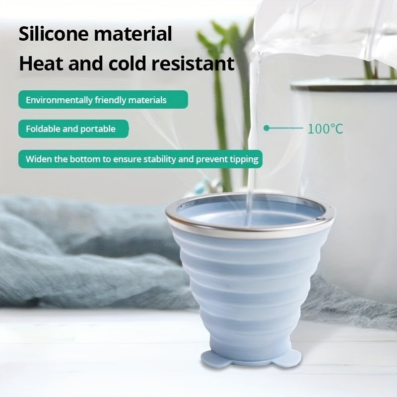 Portable Folding Silicone Water Bottle Travel Mouthwash Cup