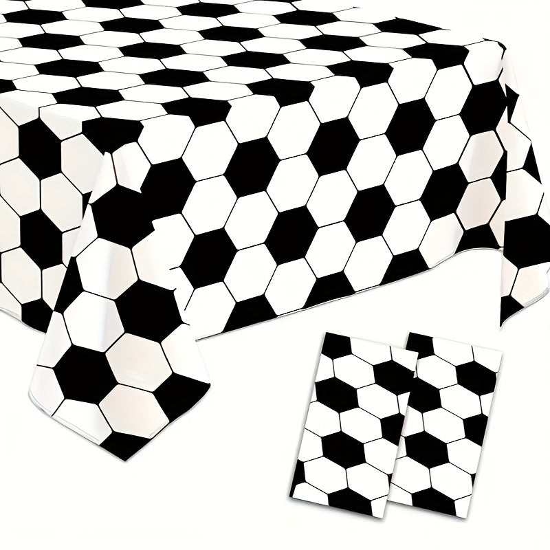 Football Themed Party Tablecloth Waterproof PE Plastic Disposable