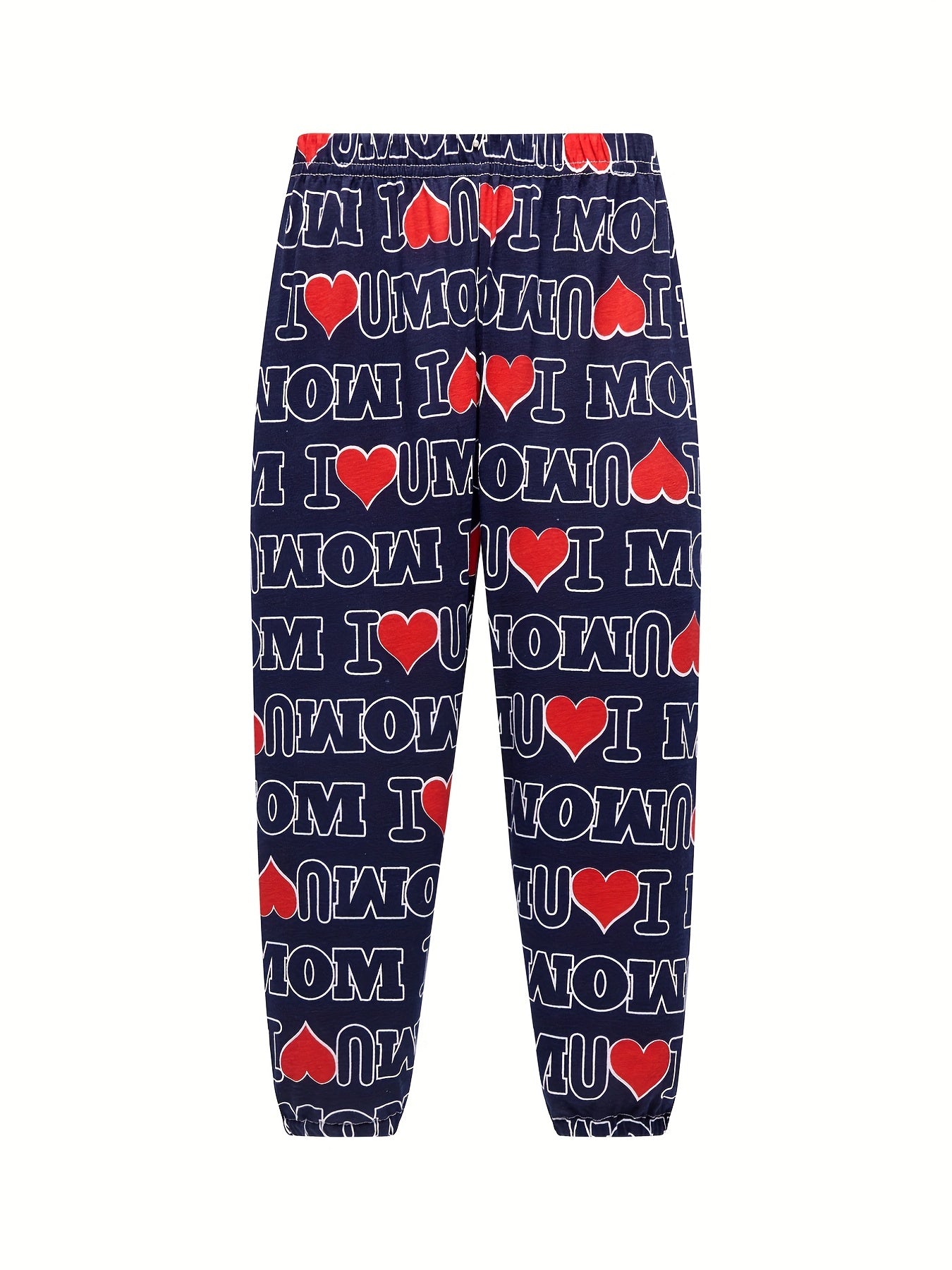 Boys I Love U Mom Pajamas Set Long Sleeves Tops & Bottoms