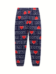 Boys I Love U Mom Pajamas Set Long Sleeves Tops & Bottoms