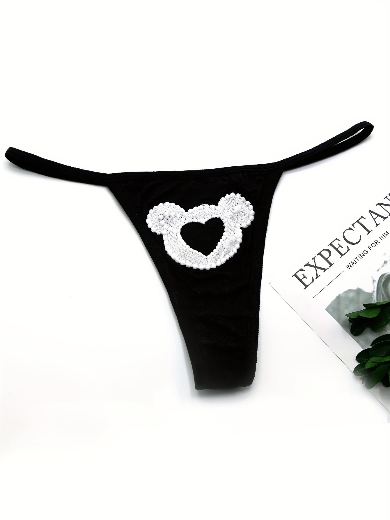 5pcs Heart Pattern Thongs Sexy Intimates Panties Women's Lingerie